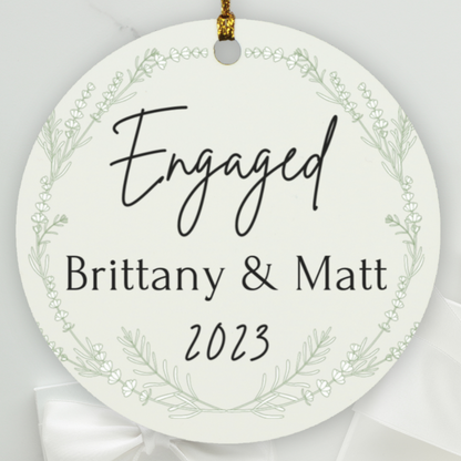 Personalized Engaged Ornament Gift Engagement Party Gift Engagement Gift