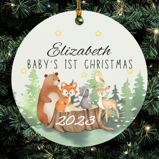 Baby's 1st Christmas 2023 Ornament - Personalized Name