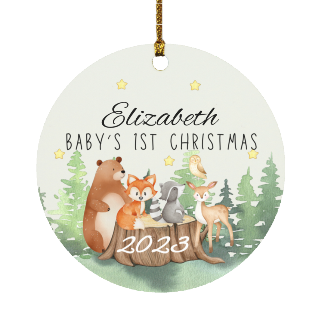 Baby's 1st Christmas 2023 Ornament - Personalized Name
