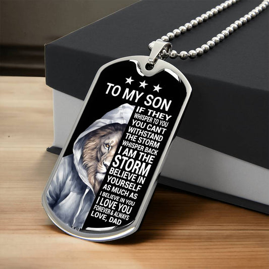 To My Son Believe In Yourself As Much As I Do Love Dad Dog Tag